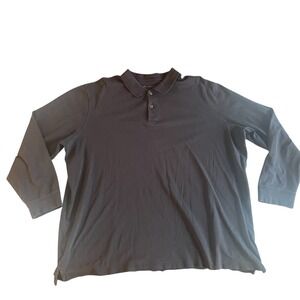 VTG Eddie Bauer Men's Size 3XLT Long Sleeve Polo Heavy 100% Cotton Brown